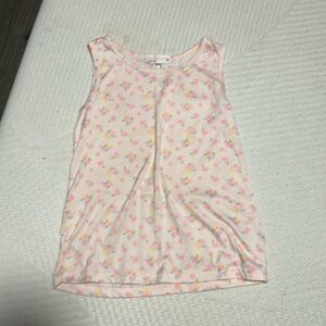 Girls flower pink tank Top size 7/8